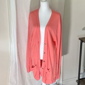 Michael Kors coral cardigan with gold button detail